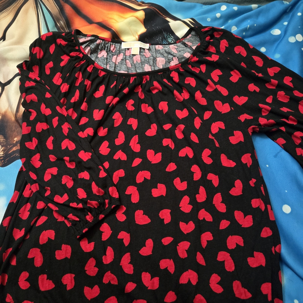 MICHAEL Michael Kors Black and Red Heart Blouse